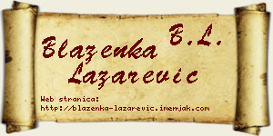 Blaženka Lazarević vizit kartica